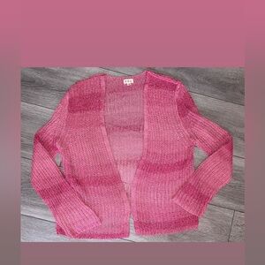 Pol Size Small Long Sleeved Pink Knit Cardigan Open Front Comfy Stylish EUC